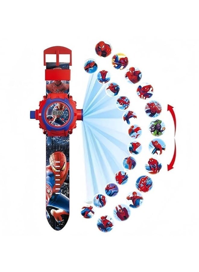 aeen Spider-Man Kids Digital Projector Watch with 24 Images – LED Cartoon Projection Wrist Watch Toy for Boys & Girls, Rubber Strap, Birthday & Return Gift - Image 3